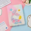 Plush mermaid notebook detail with embroidery and pearls, cute diary for students and journaling. - Mermaid Style 1