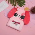 Cute plush dog diary notebook kawaii cartoon journal fluffy notebook for students daily writing - Pink