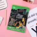 Kids colorful scratch art notebook with wooden stylus, creative DIY graffiti drawing book. - Animal Style (05) / 14*21cm
