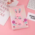Pink glitter rabbit notebook detailed view, cute embroidered journal for kids and girls. - Rabbit 3