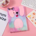Simpatico taccuino di peluche per bambini con copertina di cane soffice, ideale per diario. - Stile Cucciolo Sfumato