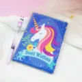Cute sequin notebook with colorful unicorn design, perfect for student journaling and creative writing. - 14.5*21cm / Style 6