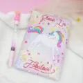Cute sequin notebook with colorful unicorn design and matching liquid glitter pen for daily journaling. - 14.5*21cm / Style 8
