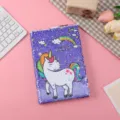 Niedliches Einhorn Pailletten Notizbuch mit Regenbogen Design für Kinder Schule und tägliche Notizen. - 14.5*21cm / 7