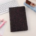 Black glitter PU notebook portable diary student reward notepad writing journal stylish stationery - Phantom Black