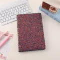 Glitter PU Notebook Portable Diary Journal Notebook Student Stationery And Office Supplies - Iridescent Red