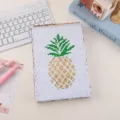 Reversible sequin notebook detail, featuring a cute pineapple pattern, perfect journal for students. - Pineapple