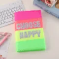 Colorful sequin notebook with message, reversible sparkle diary for journal and school. - Alphabet