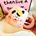 Cute cartoon puppy ceramic mug with big handle, pink aesthetic coffee cup for girls and daily use. - Pink