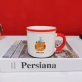 Cute cartoon tiger ceramic mug with party hat, ideal birthday gift for kids daily use. - Red Birthday Hat