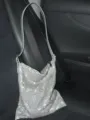 Glänzende Strass Schultertasche für Damen, modische Hobo Tasche mit funkelndem Kristall Design. - Silber