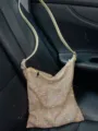 Sparkling rhinestone shoulder bag detail view, glowing crystal texture and stylish strap design. - Champagne