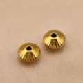Perles gyro à rayures verticales en acier inoxydable pour bracelet DIY. Détail de perle d'espacement. - Bicône à Rayures Verticales / 4.4x6.7mm / Or