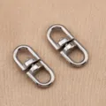 Fibbia doppia girevole in acciaio inossidabile a 360 gradi per borse e pelletteria per animali. - Medio (7.5x16mm) / Colore acciaio