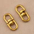 Stainless steel swivel 8-shape buckle, gold metal bag hardware and pet leather connecting ring. - Large (9.4x20.6mm) / Gold