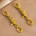Gold stainless steel barbed wire shape DIY jewelry charms connectors for bracelets - Twisted Connector (DZ4836) / 1 Piece (9x34mm) / Gold