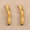Gold stainless steel bamboo tube beads DIY jewelry accessories for bracelets necklaces. - 3-Section (33.5x6mm) / Gold