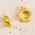 Chiusure a scatto dorate per creazione di gioielli braccialetto collana connettori - Finitura lucida / 11x14mm / Oro 18K