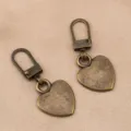 Abnehmbare Metall Herz Reissverschluss Anhänger Ersatz Kleidung Gepäck Zubehör Messing Ton - Bronze
