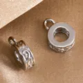 Silver-tone metal bail beads round spacer charms for DIY bracelet necklace jewelry making parts - Lucky Cloud / 8x10.5mm / White Gold