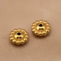 Perles intermédiaires en métal doré inoxydable, accessoire bijoux DIY pendentif rond vintage variante. - Espaceur à Pétales Ronds / 9.4x4mm / Or