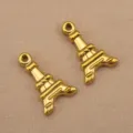 Goldene Eiffelturm Metall Anhänger Charms DIY Schmuckherstellung Halskette Armband - Doppelseitiger Eiffelturm (11x17mm) / Gold