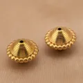 Perles d'espacement toupie en acier inoxydable or vintage métal DIY bracelet collier - Bicône en Spirale / 12x9.3mm / Or