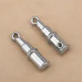 Edelstahl Zylinder Anhänger Verschluss Schmuckkomponente Silber metallic Finish Zubehör - Teleskop (4.7x17mm) / Stahlfarben