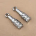 Edelstahl Metall Zylinder Anhänger Schmuck Zubehör 2er Set für DIY Halskette Armband. - Lippenstift (5x18mm) / Stahlfarben