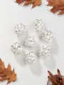 10mm White Shamballa Rhinestone Clay Beads DIY Jewelry Accessories Craft Supply Lot - White
