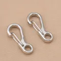 Mini metal spring snap hooks, silver zinc alloy S shaped clasps for DIY jewelry and bag charms. - Bright Silver