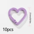 Lila Herz Federring Verschluss Legierung DIY handgemachte Schmuck Zubehör 10 Stk - 21mm / Lila