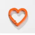 Oranger herzförmiger Karabiner aus Legierung für DIY-Schmuck, Schlüsselanhänger und Taschen. - 25mm / Orange