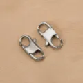 Roestvrijstalen dubbele karabijnhaken voor DIY sieraden maken, duurzame verbindingsslotjes. - 9x17mm / Staalkleur