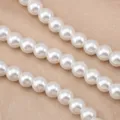Perles d'imitation blanches pour la fabrication de bijoux DIY, perles rondes en vrac pour colliers. - 6mm / Blanc