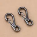 Mini zinc alloy spring hooks, black carabiner clasp for DIY jewelry making and keychain accessories. - Bright Gunmetal