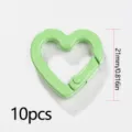 Grüner Herz Karabinerhaken aus Metall für DIY Schmuck und Schlüsselanhänger Basteln 10 Stück - 25mm / Hellgrün