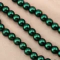 Perles d'imitation en verre vert foncé pour la fabrication de bijoux DIY, bracelets et colliers. - 6mm / Vert Foncé