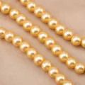 Perles d'imitation dorées brins en vrac pour fabrication de bijoux DIY bracelets colliers. - 6mm / Jaune