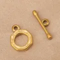 Gold stainless steel OT clasp set for DIY bracelet and necklace jewelry making accessories - Bagua Style (8x10.5mm) / Gold
