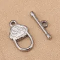 Stainless Steel Toggle Clasp DIY Jewelry Connector Silver OT Clasp for Bracelet Necklace - Lock Style (7.4x13mm) / Steel