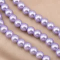Purple glass pearl beads loose round DIY bracelet necklace jewelry accessories crafting supply - Taro Purple