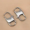 Stainless steel square spring clasp silver color DIY jewelry connector hardware accessory - 15x27.3mm / Steel