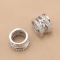 Kupfer Mikro-Pflaster Zirkonia Fass Tonne Perlen Abstandscharms für DIY Armband Halskette Schmuck - 10.2X7.4mm / Silberton