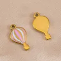 Colgante Globo Aerostatico Esmaltado Acero Inoxidable 304 DIY Creacion Joyas Collar Pulsera - Rosa