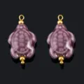 Marine ceramic turtle pendant stainless steel gold plated DIY bracelet necklace jewelry charm - Purple Grey