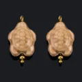 Ceramic turtle pendant DIY jewelry accessory, beige tortoise charm for necklace bracelet. - Brown