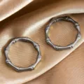 Stainless Steel Bamboo Ring Gunmetal Finish Closed Circle Jewelry Connecting Component - Large 19mm / Steel