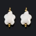 White ceramic turtle pendant stainless steel gold plated DIY bracelet necklace jewelry accessory - White