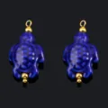 Blue Ceramic Turtle Stainless Steel Gold Plated Pendant DIY Jewelry Accessories SKU - Dark Blue